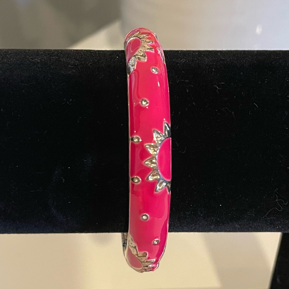 Pink Enamel Bangle Bracelet